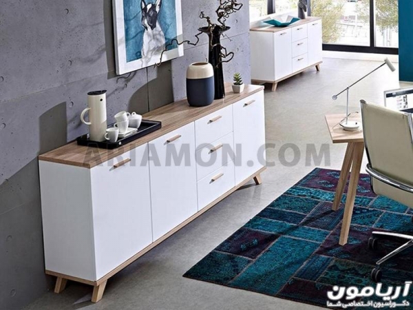 میز کنسول کشو دار ساده سفید
