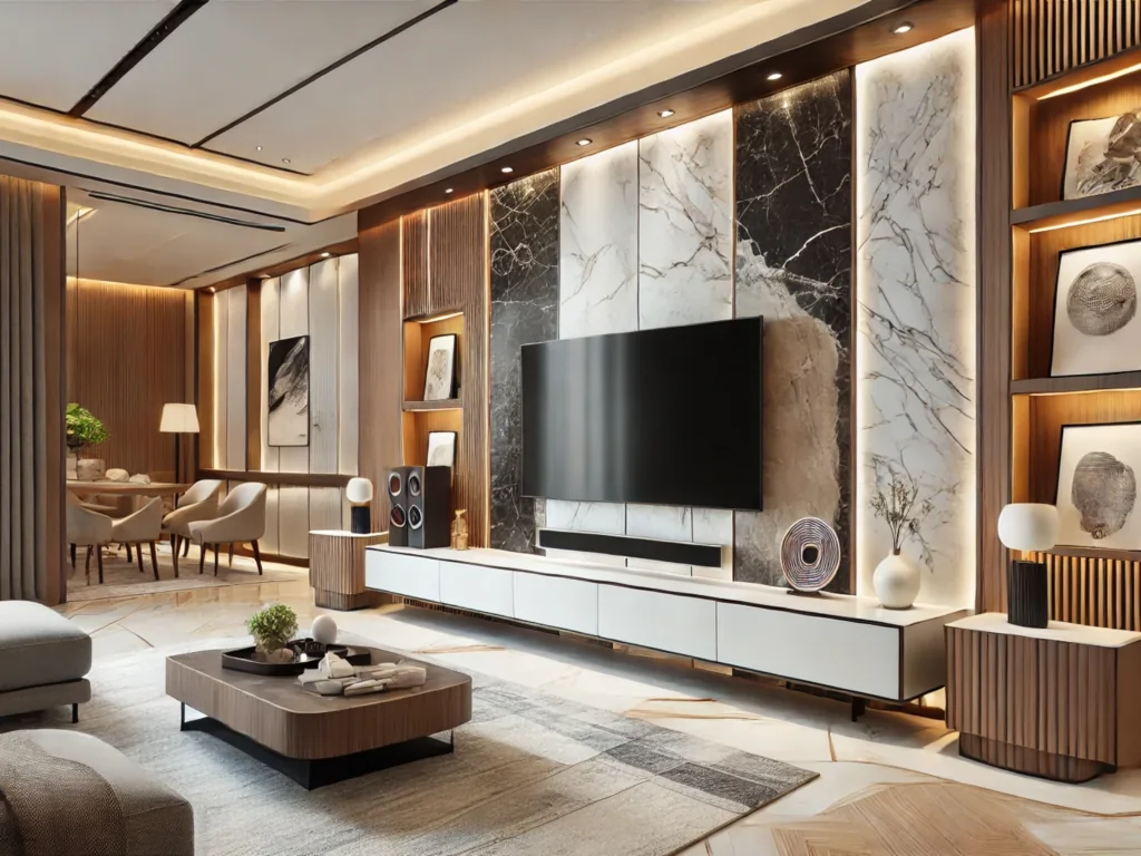 تی وی وال با سنگ مرمر