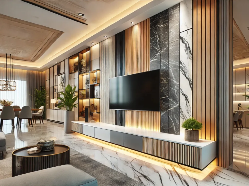 تی وی وال چوبی