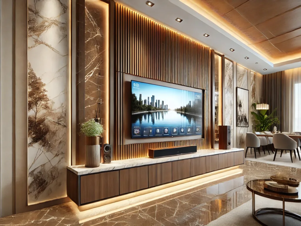 تی وی وال چوبی