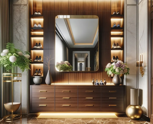 جاکفشی آینه دار با نور مخفی