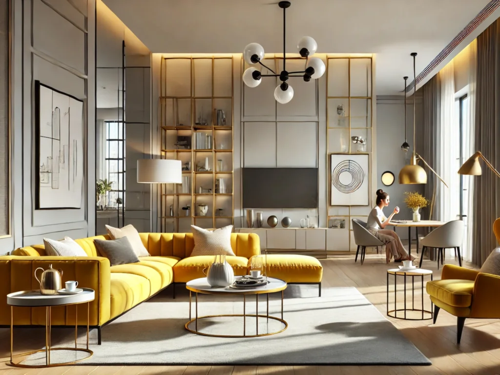 دکوراسیون اتاق نشیمن بژ