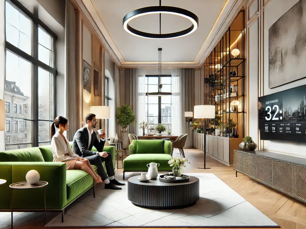 دکوراسیون اتاق نشیمن سبز