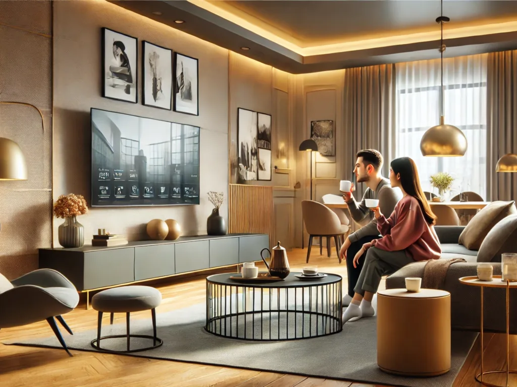 دکوراسیون اتاق نشیمن طوسی