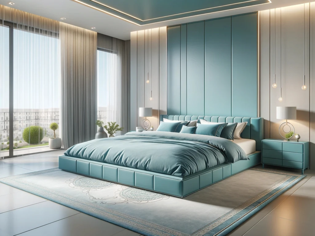 سرویس خواب پارچهای آبی