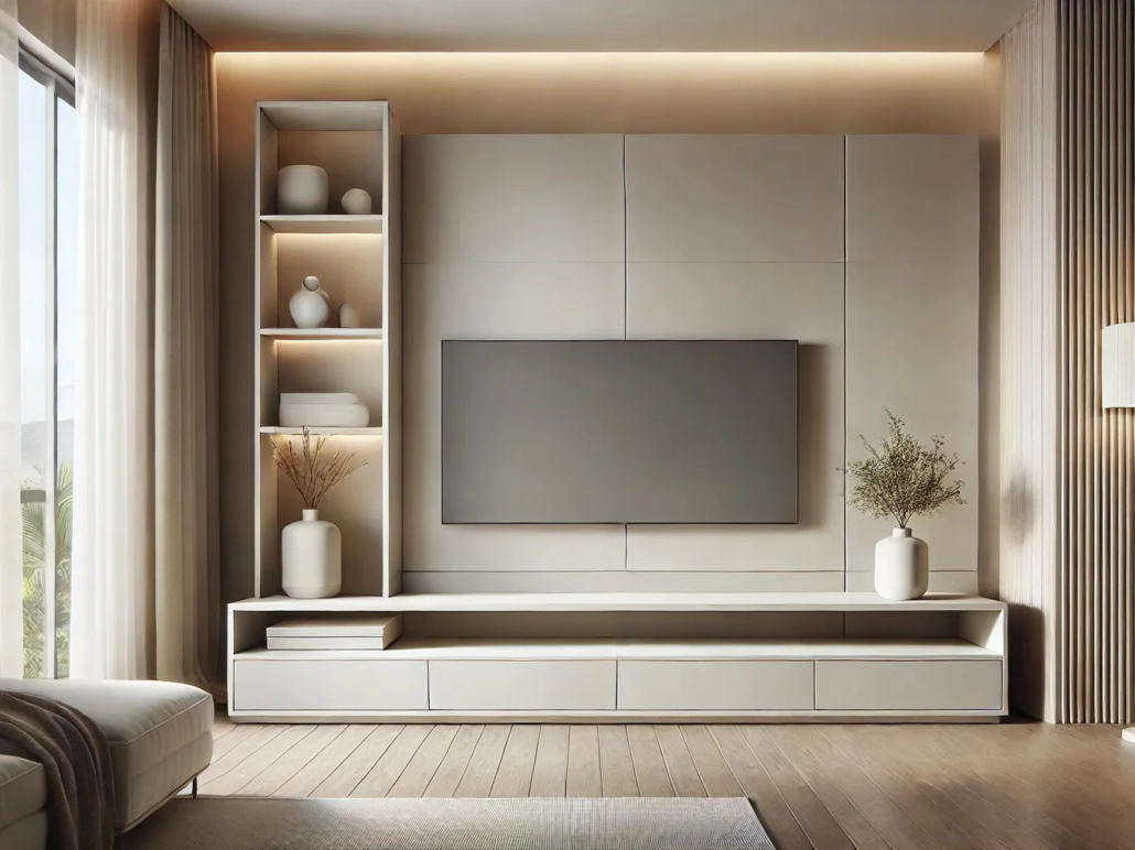 میز تلویزیون سفید ساده