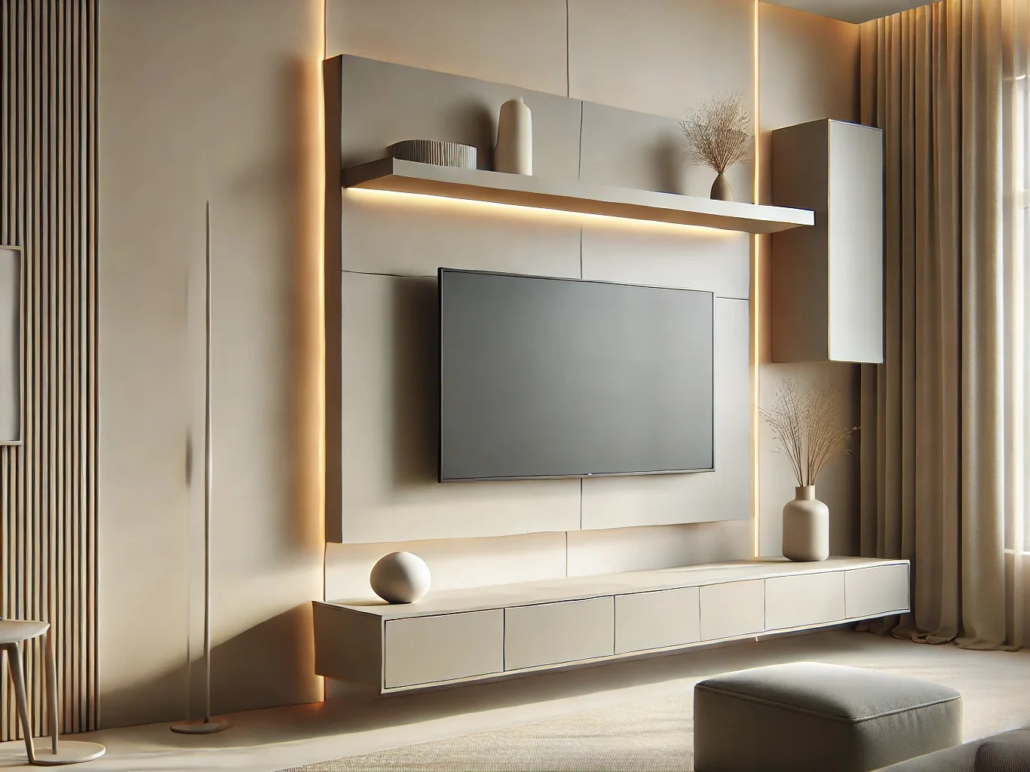 میز تلویزیون دیواری ساده و شیک